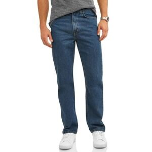 George Mens Relaxed Fit Jeans Medium Wash Mid Rise Stretch Fit Size 38 x 32